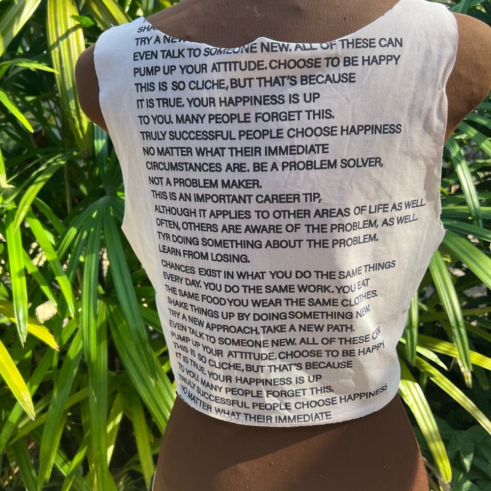 SheerText-Print Crop Tank Top - Picture 6 of 8